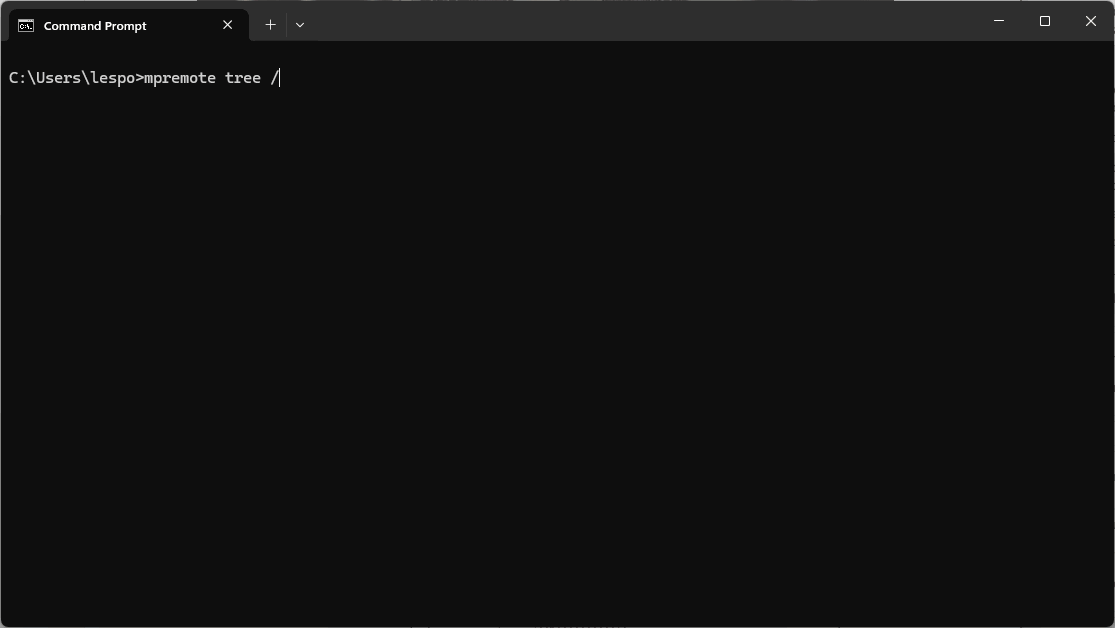 Animated demonstration of mpremote terminal commands