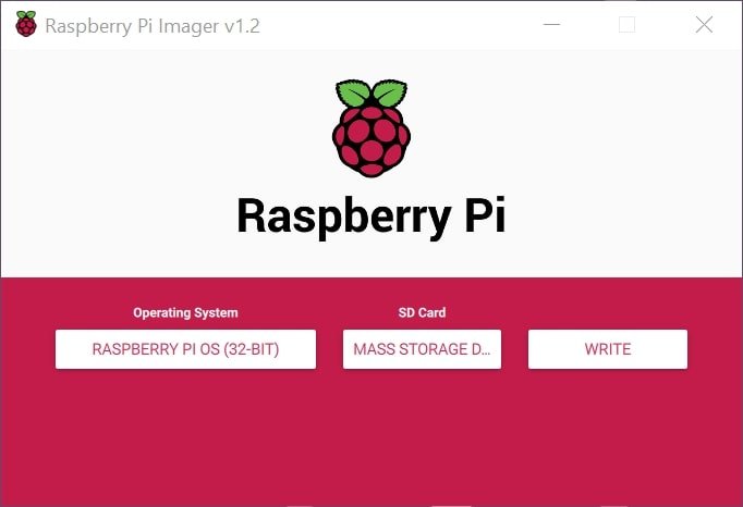 Screenshot of Raspberry Pi imager program
