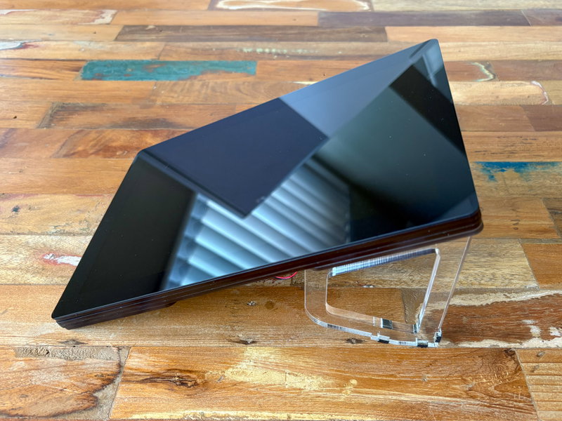 Reclining mode with display supported at a shallow angle