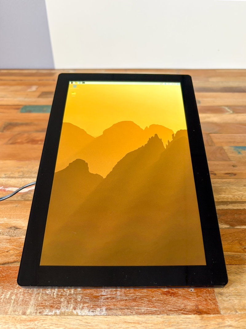 Front view of display in reclining mode