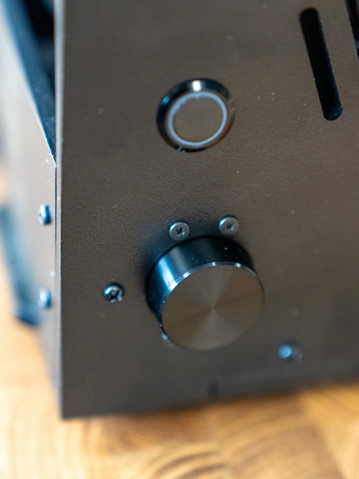Picade Max volume dial and illuminated power button connected