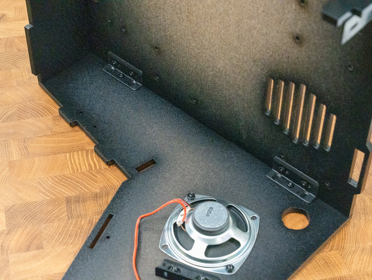 Panel D with speaker attached to the Picade Max cabinet
