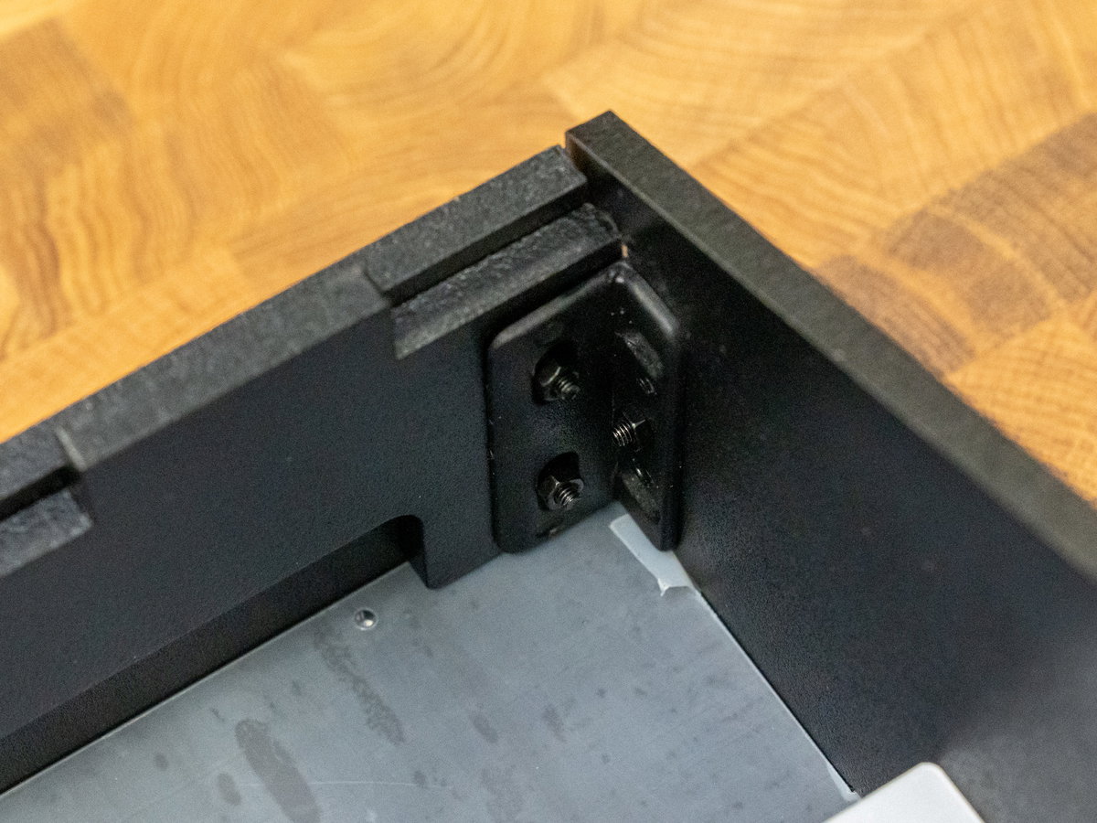 M3 screws securing panels G and H to the cabinet brackets
