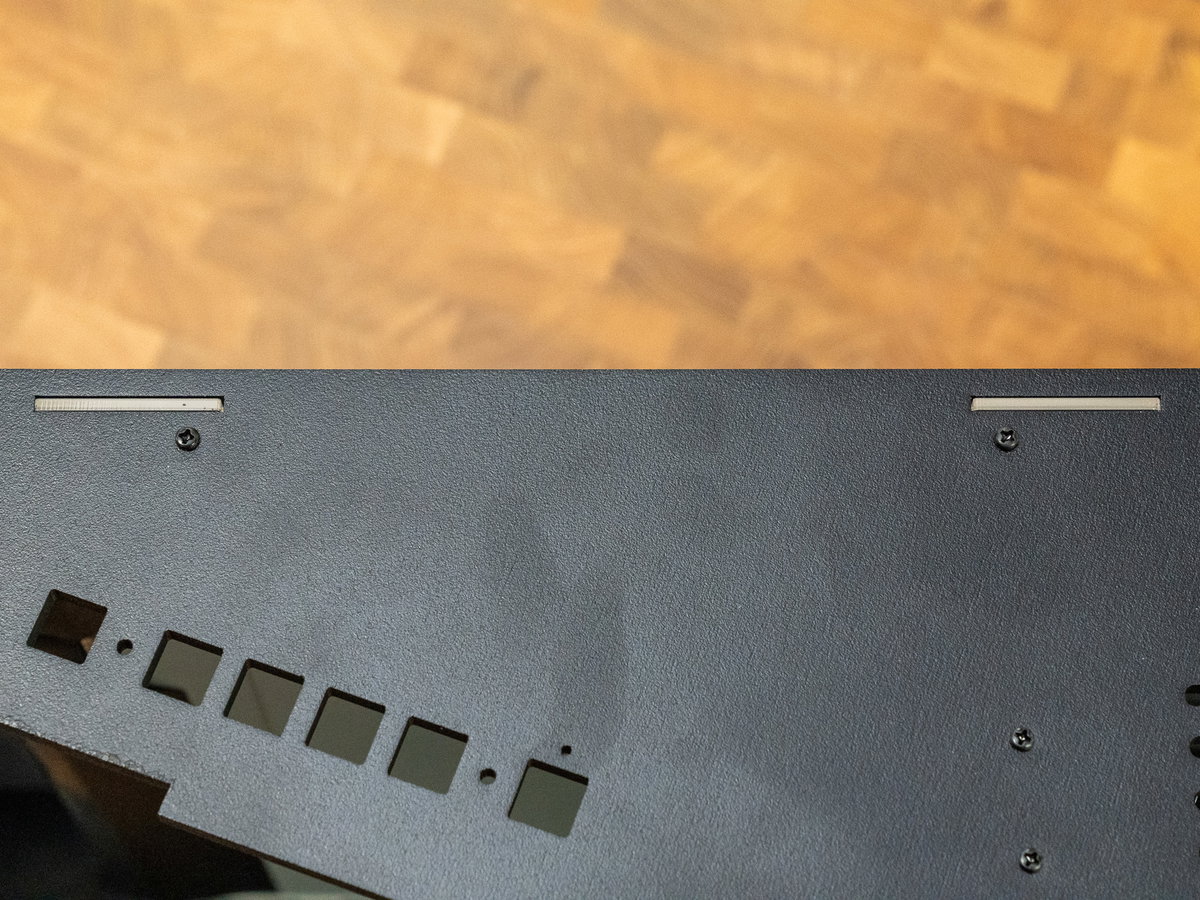 M3 screws securing the display panel to side panels D and E