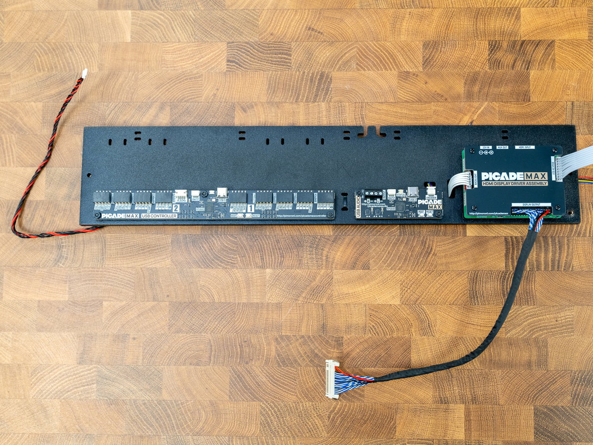Panel K with the display driver, controller, and audio boards installed