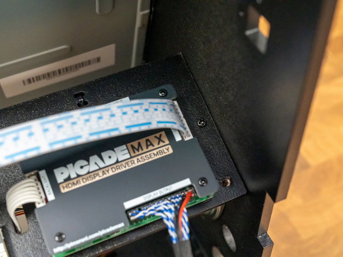 Panel K and its electronics attached inside the Picade Max cabinet