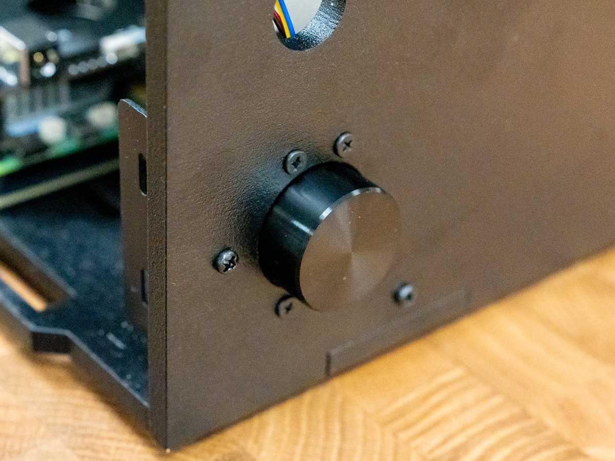 Encoder board secured inside panel E with M2.5 nuts