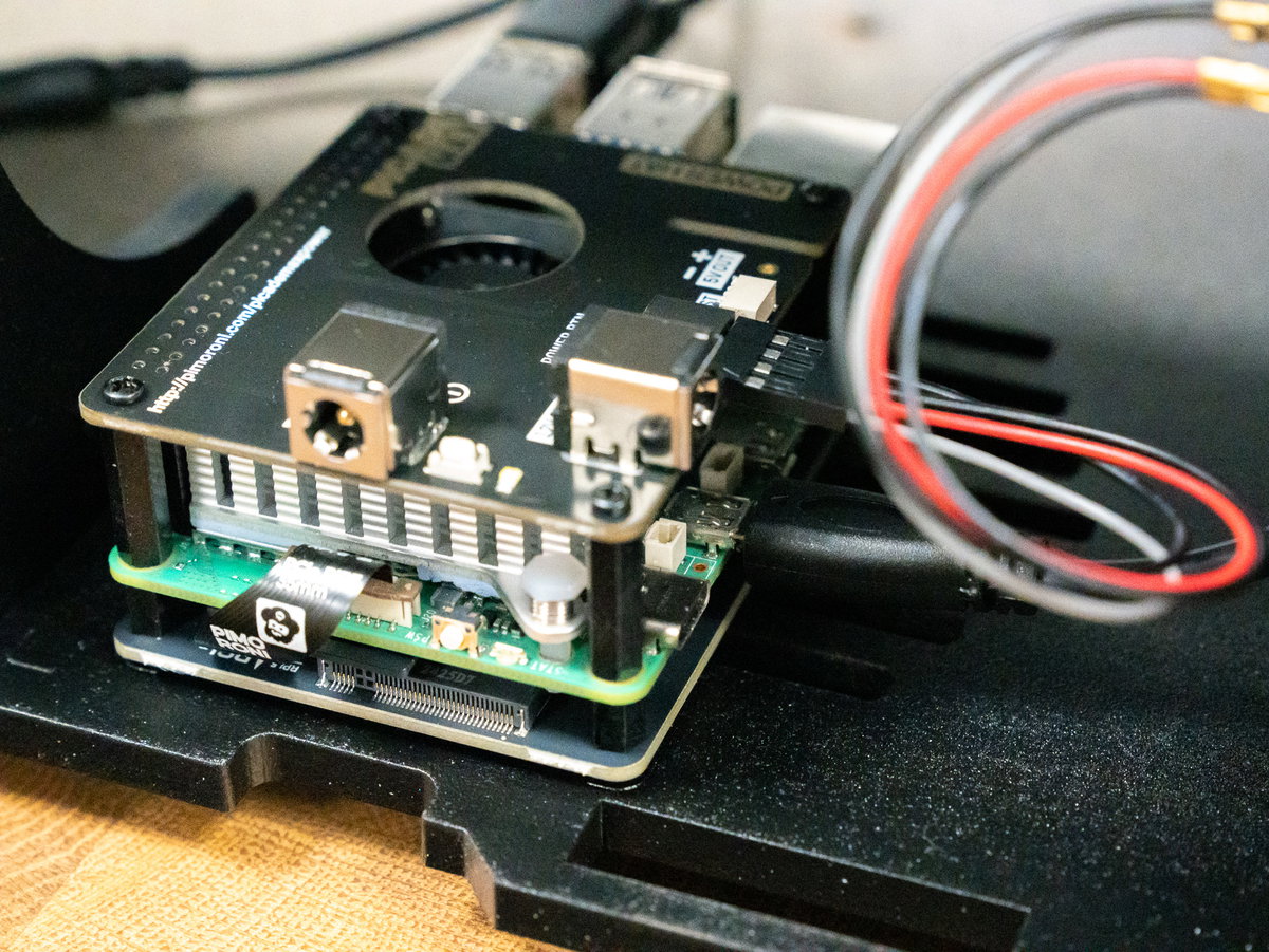 Micro-HDMI cable connected to the Raspberry Pi