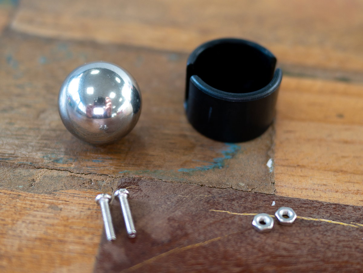 Castor ball removed from housing