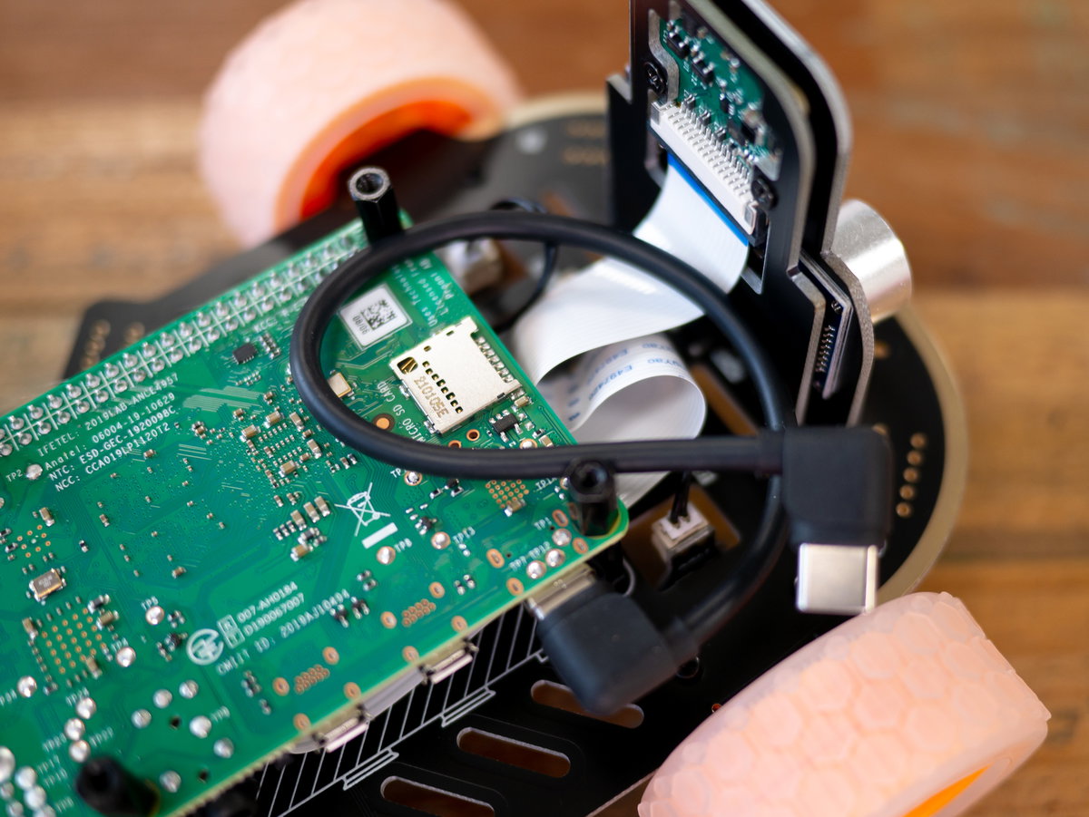 USB-C cable plugged into Pi