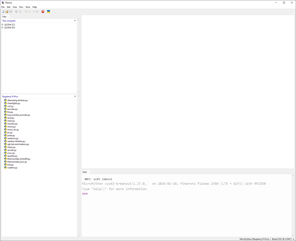 Thonny screenshot with Files window visible