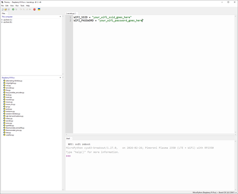 None Editing secrets.py