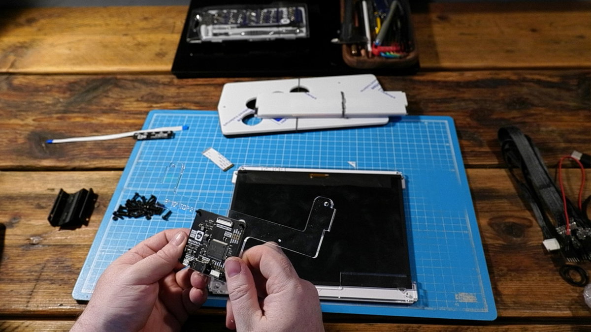 Display driver board attached to the 10 inch acrylic bracket