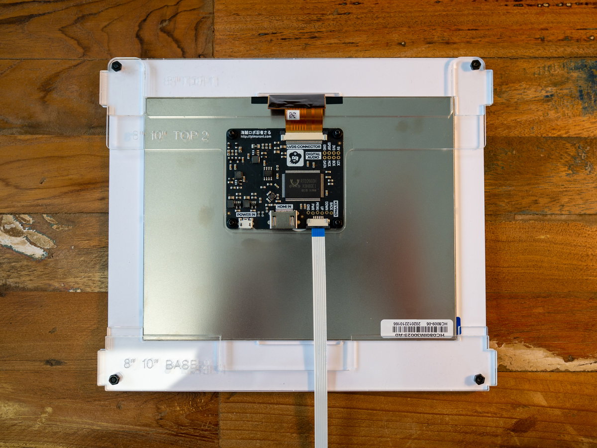 Keypad ribbon cable connected to the display driver board