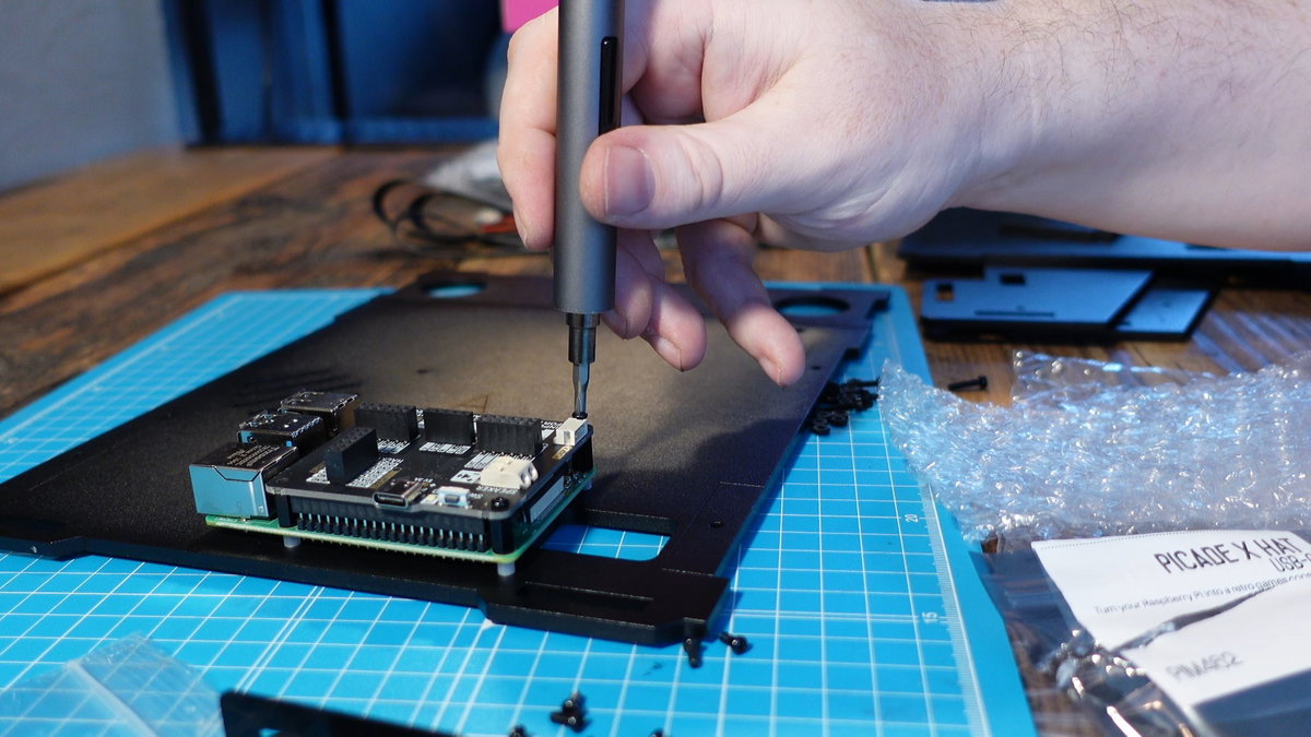 Picade X HAT secured to the standoffs with M2.5 screws