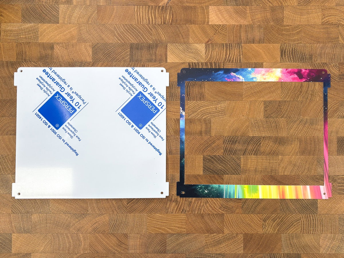 Screen surround artwork and large acrylic screen piece