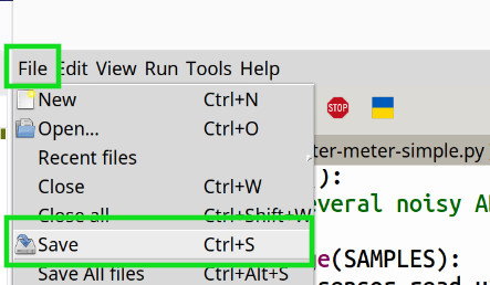 The File >> Save dialog in Thonny