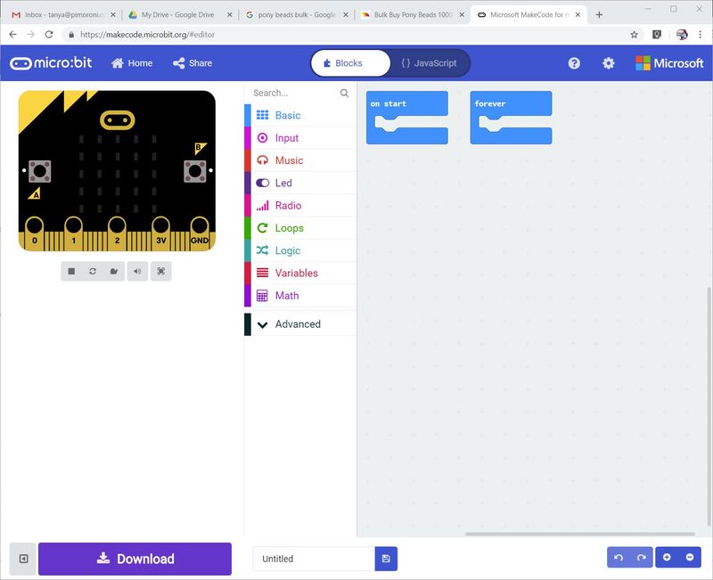 screenshot of website