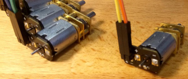 Wires on an individual motor