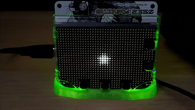 Animated GIF showing a growing star, followed by flashing text and then the scrolling subscriber count.