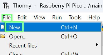 Thonny's File menu with New selected