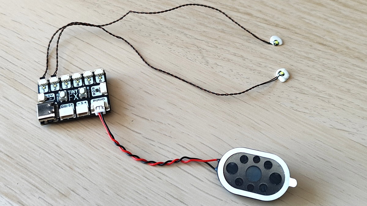 Speaker connected to the Audio port on Tiny FX
