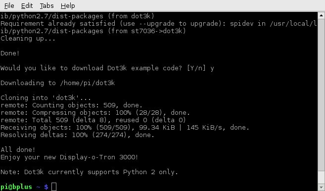 Display-o-Tron install example code