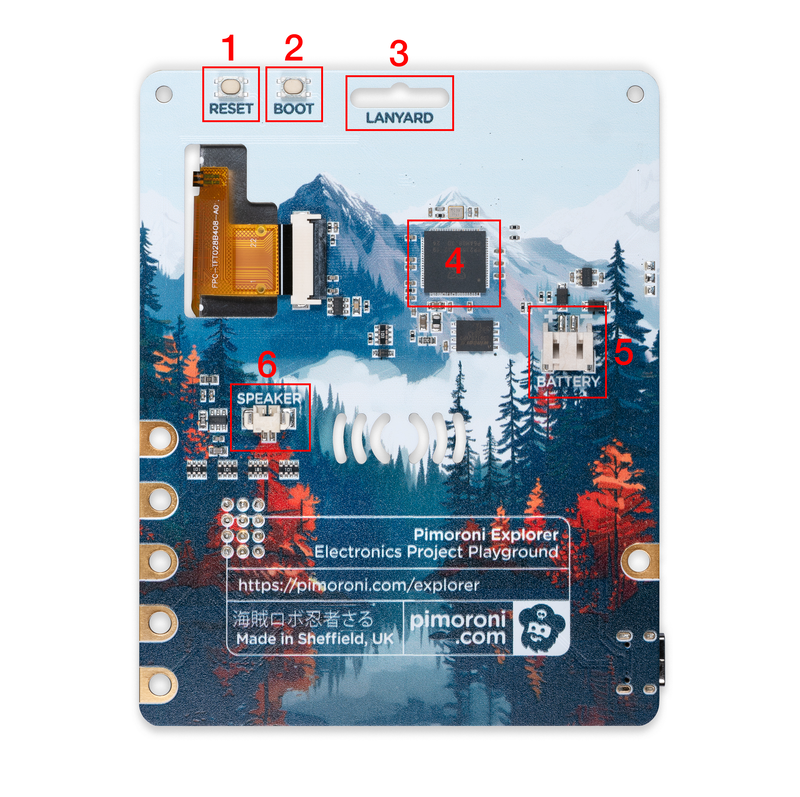 Back of Pimoroni Explorer