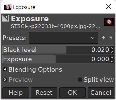 Boosting black level in GIMP