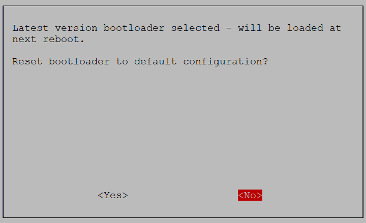 raspi-config Latest Bootloader confirmation