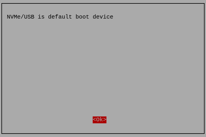raspi-config NVMe/USB Boot confirmation