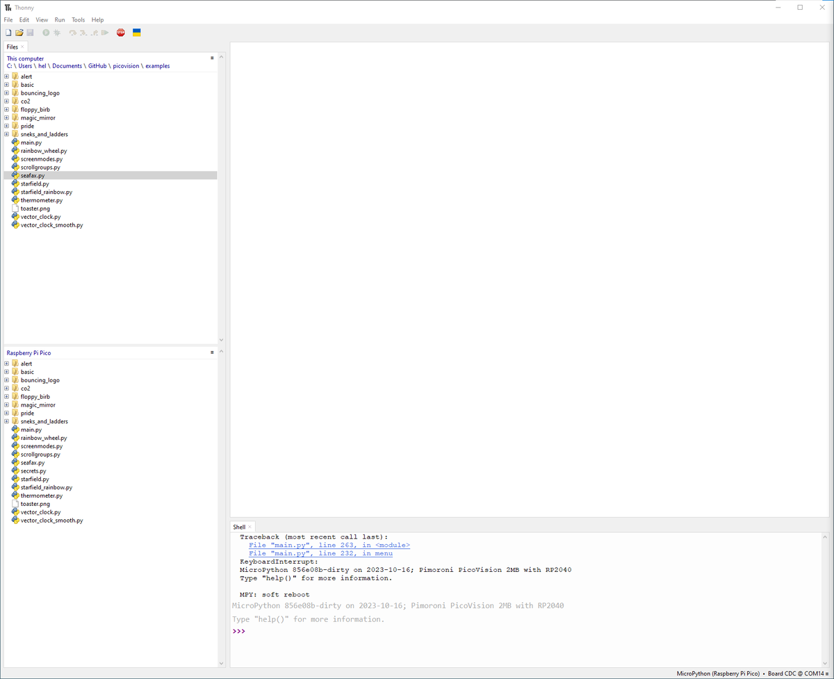 Screenshot showing the Files window in Thonny