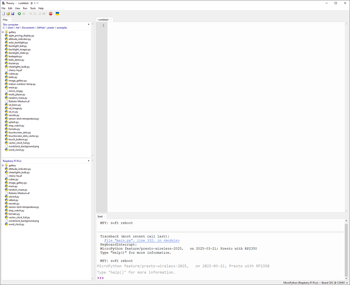 Screenshot showing the Files window in Thonny