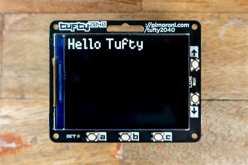 Tufty displaying text in a different font