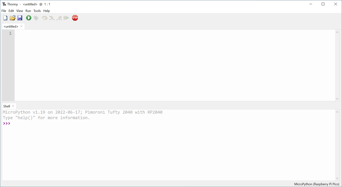 Screenshot of Thonny