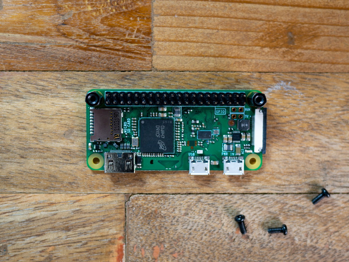 Raspberry Pi Zero W with standoffs attached