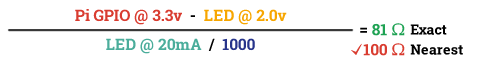 Basic calculation for LED resistor values.