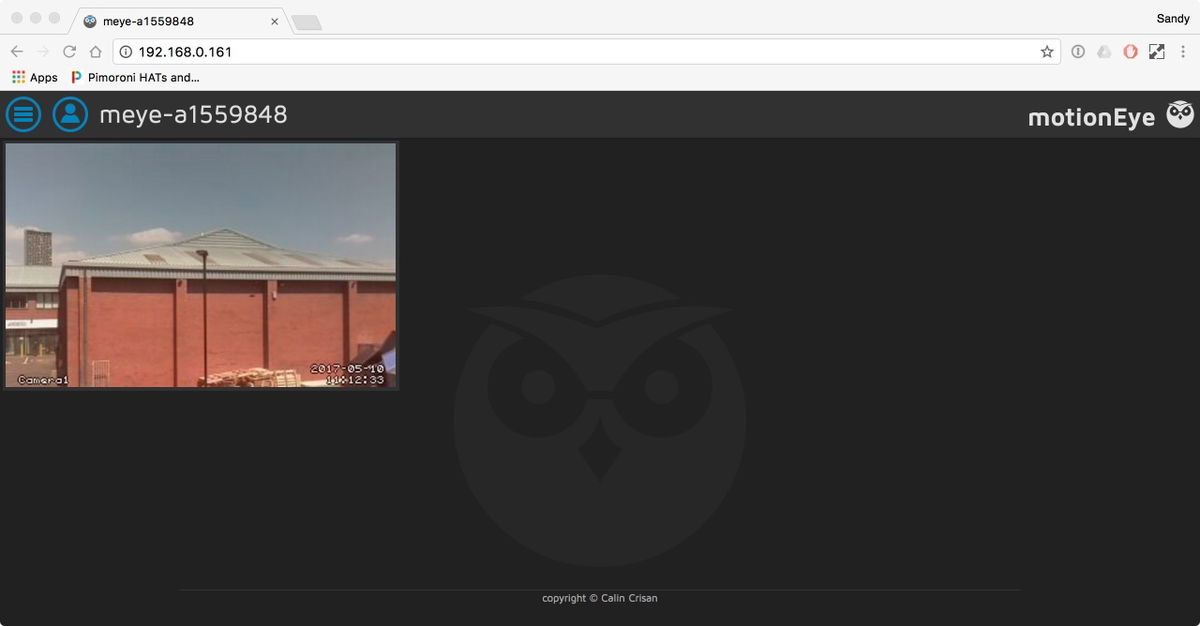 motionEye OS on your OctoCam