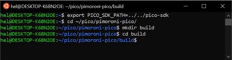 Creating a build directory for pimoroni-pico