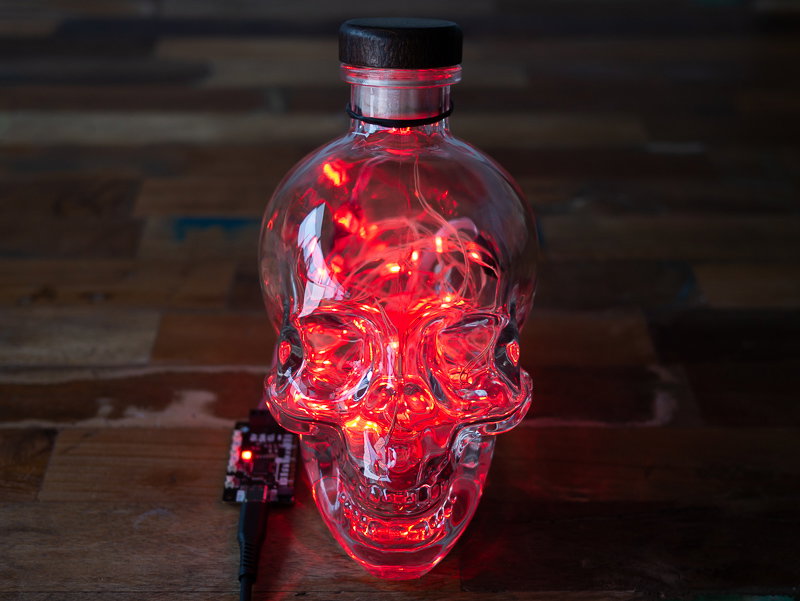 Busy light in an ominous skull