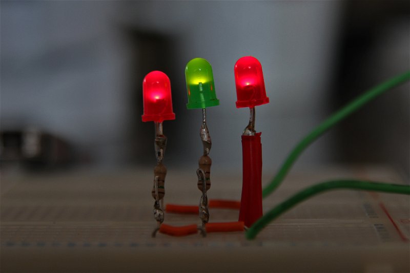 A row of Resitor LEDs