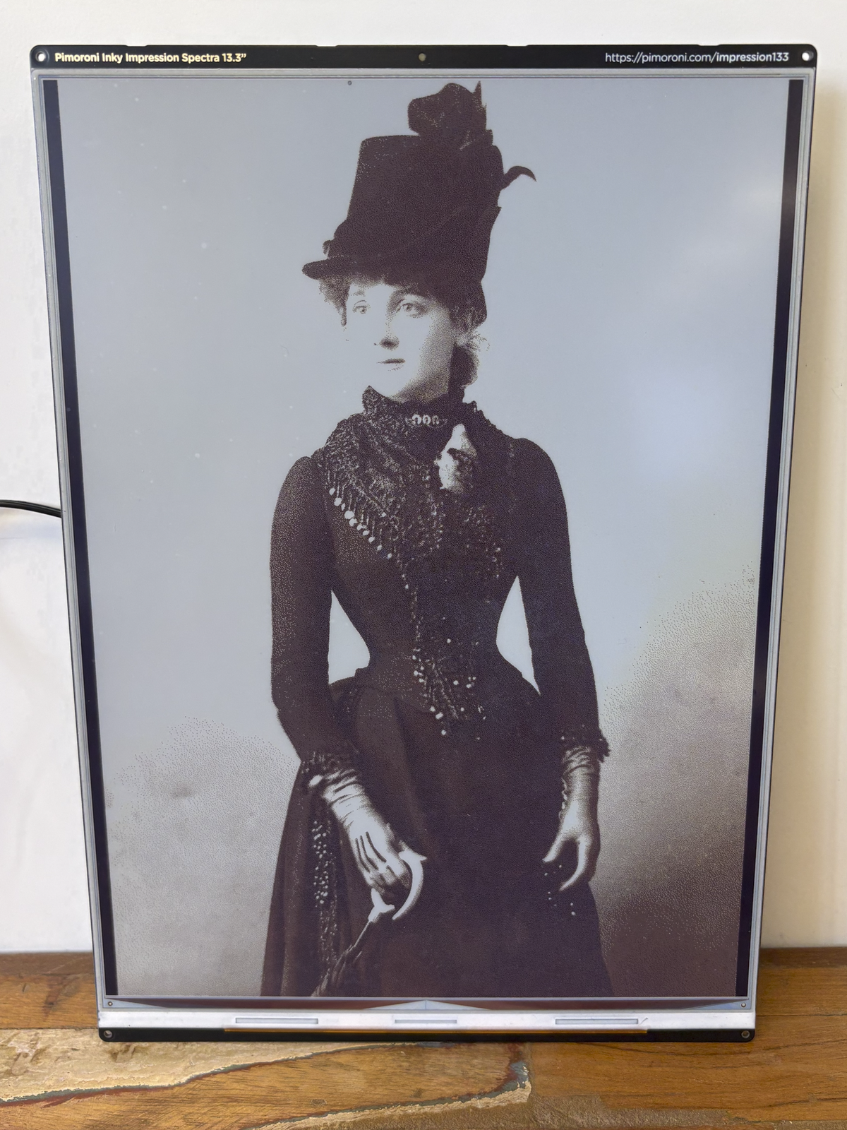An over exposed Victorian lady, displayed on Inky Impression