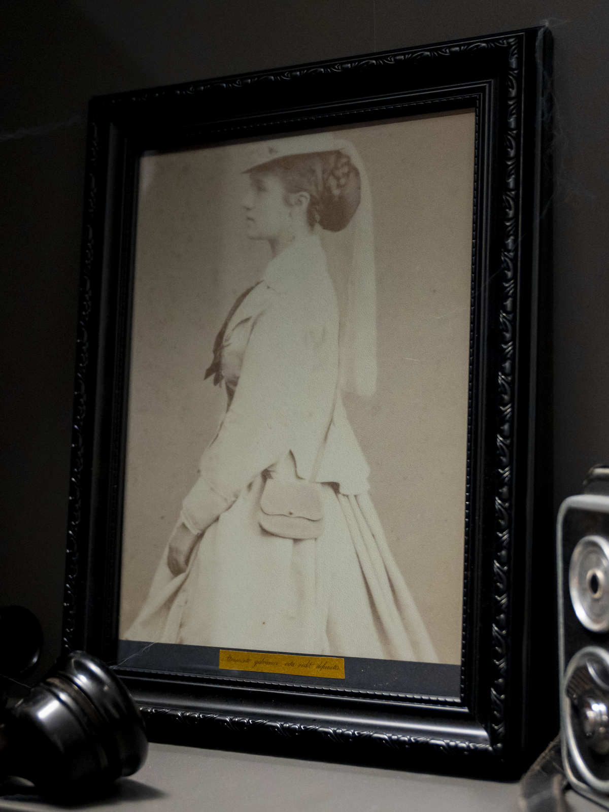 Victorian lady with a natty little satchel, displayed on Inky Impression