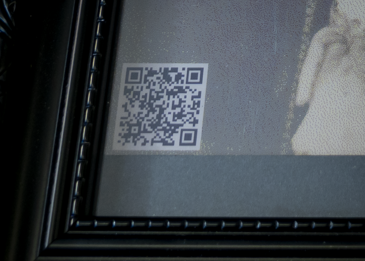 Close up of the Inky Impression showing the QR code