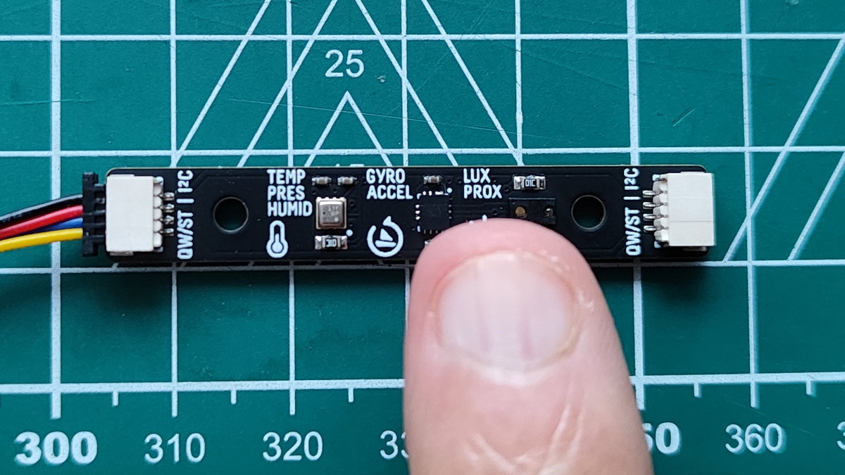 Finger hovering over the Lux sensor